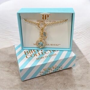 BP Gold Necklace with Blue Charm
